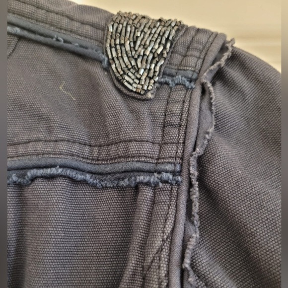 Blue long sleeve cropped jacket with details in size small - Picture 7 of 8